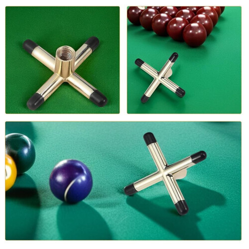Ensemble de 4 Têtes de Queue de Billard, Support de Queue en Forme de Croix avec Embouts en Caoutchouc Antidérapants 2