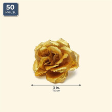 Künstliche Blumen Seide Rose Blumen KöPfe, 200 Stück für Hut Kleidung Album Dekoration, Hochzeit Dekoration (Gold)