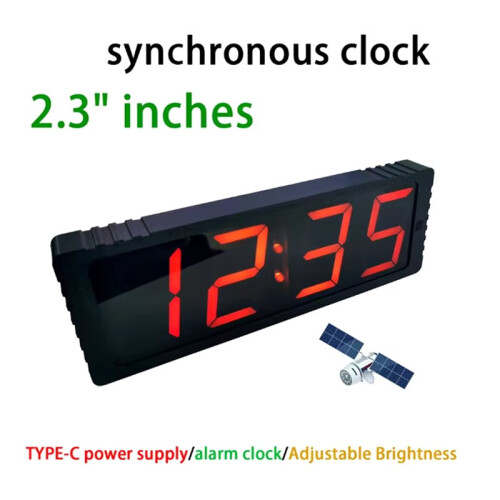 GPS Satellite Synchronized 2.3" LED Clock Display Auto Timing  Calibration Alarm Clock Adjustable Brightness Type-C 2