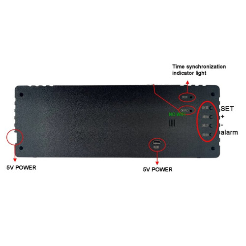 GPS Satellite Synchronized 2.3" LED Clock Display Auto Timing  Calibration Alarm Clock Adjustable Brightness Type-C 2