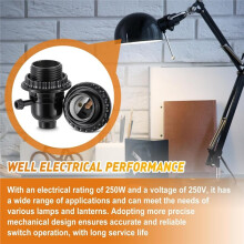 E26 Light Socket Lamp Socket Replacement with Off Lamp Parts with Shade Ring for Table Floor Light Repair Kit
