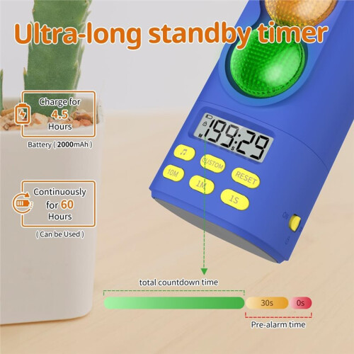 New Kids Digital Visual Timer with Signal Light LCD Display  Management Tool 200 Minute Countdown Stopwatch A 2