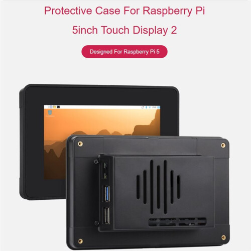 Protective Case for Raspberry Pi 5inch Touch Display 2 for Raspberry Pi 5, Compatible with Multiple 5inch Screens