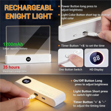 2PCS Book Light Rechargeable Clear LED Book Lights for Reading in Bed At Night with Timer Dimmable Panel Plate Book Lamp
