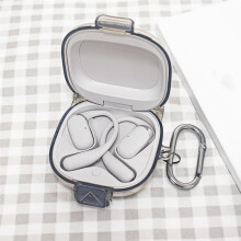Protective Case for SHOKZ Open Fit 2+ / T921 Earbuds, Shockproof TPU Case with Integrated and Carabiner B