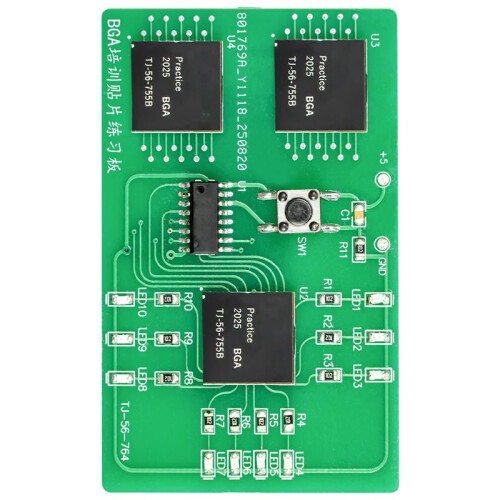 BGA Chip Training Teaching Experiment Soldering Practice Board SMD LED Flowing Light Assembly Kit B 1