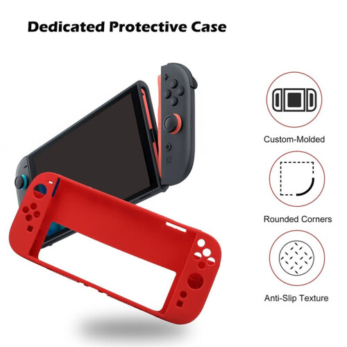 Shockproof Soft Silicone Cover for  2 Console & Controller , Full‑Body Anti‑Scratch Grip Shell Accessories 1