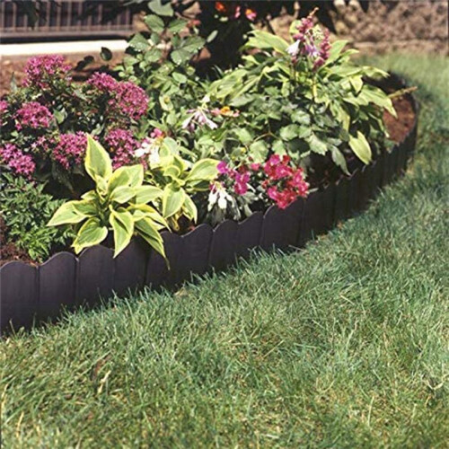 Garden Lawn Edging - 60 Pack Landscape Border Flexible Interlocking Edging Plastic Palisade Fence DIY Decorative 2
