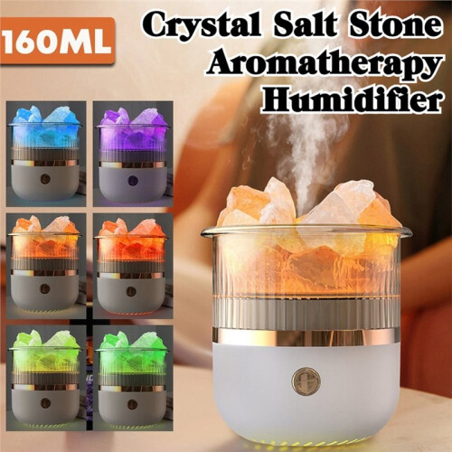 Aromatherapy Essential Oil Diffuser Salt Lamp Diffuser with 7 Color Lights 160ml Cool Mist Humidifier for Home A 1