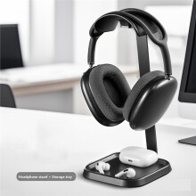 Earphone Holder Detachable Headset Stand Desktop Storage Rack for All Headphones for Computer Gaming Black