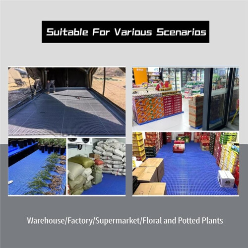Moisture-Resistant Plastic Pallet with Breathable Mesh Ventilation, Suitable for Basements, Warehouses 2