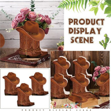 Cajas de Flores con Forma de Bota de Vaquero Occidental, Centro de Mesa, Decoraciones para Fiestas, Bodas y Baby Showers (Juego de 16)
