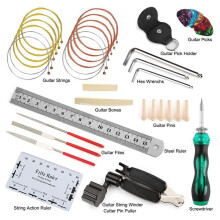 Kit de Herramientas para Guitarra, Caja de Herramientas Multifuncional para Reparación de Guitarras, Repuestos de Guitarra, Púas, Cuerdas y Hebilla