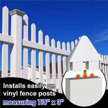 16pcs Vinyl Picket Fence Caps, White Post Caps for 7/8" X 3" Outdoor Garden Fences