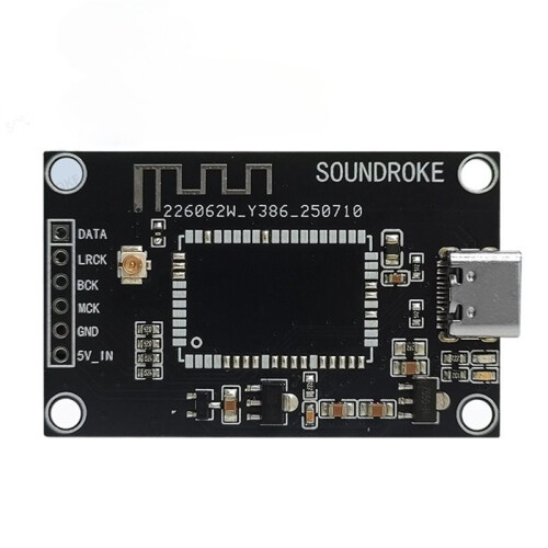 Módulo de Interface Digital  QCC5181/QCC3095 com Saída USB para I2S, Placa de Som USB Tipo-C 5V e Decodificação LDAC (QCC3095) 2