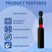 6 Pcs 60mm Magnetic Drill Bit Holder, 1/4-Inch Universal Hex Shank, Screwdriver Drill Driver Magnetic Bit Holder