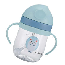 Leakproof 250ml Baby Straw Cup, 16cm, Blue, Odorless, Safe