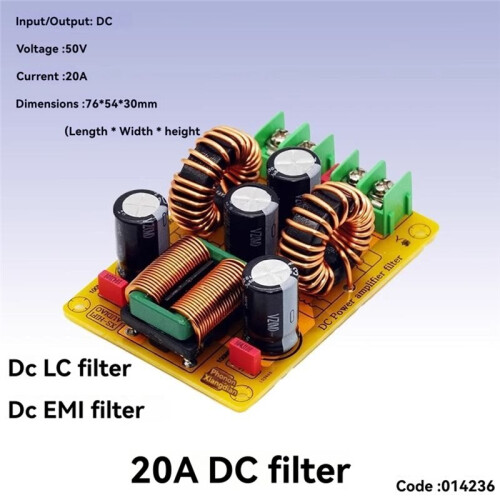 LC EMI Filter Board Low Pass EMC HiFi High Frequency Filter Switching Power Supply Ripple Filtering 20A 2