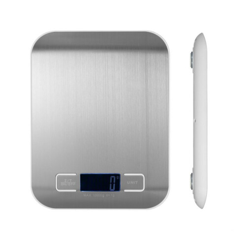 Electronic Kitchen Scale 10kg/1g Accurate White 18x14x1.7cm 1