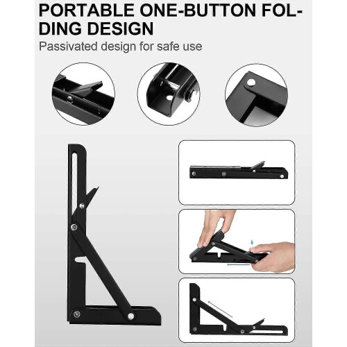 2pcs Black Folding Console Stand, Heavy Duty Retractable Folding Console Stand 2