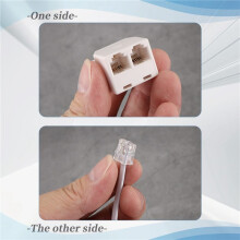 2pcs 6P4C RJ11 Dual Female to Male Telephone Cable Splitter Adapter