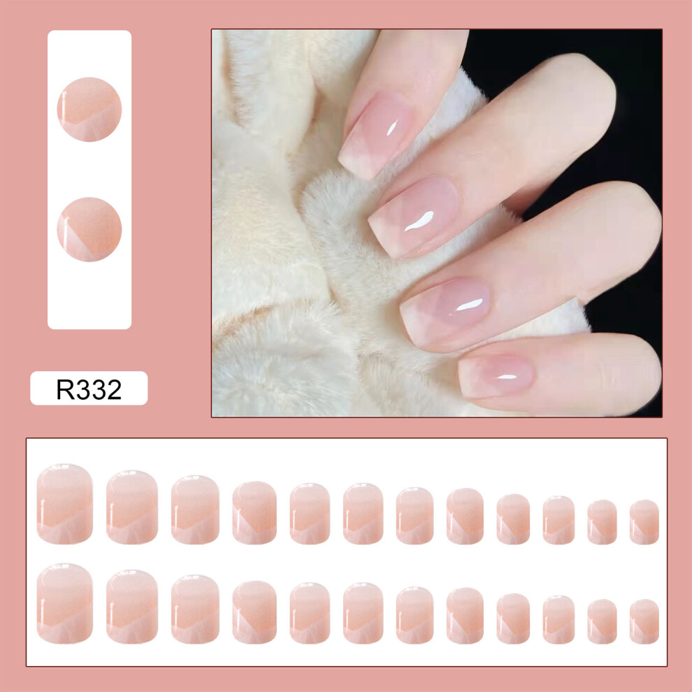 Zhouq-Outdoors 24Pcs French Press-On Nails With Glue, Diy Manicure Kit