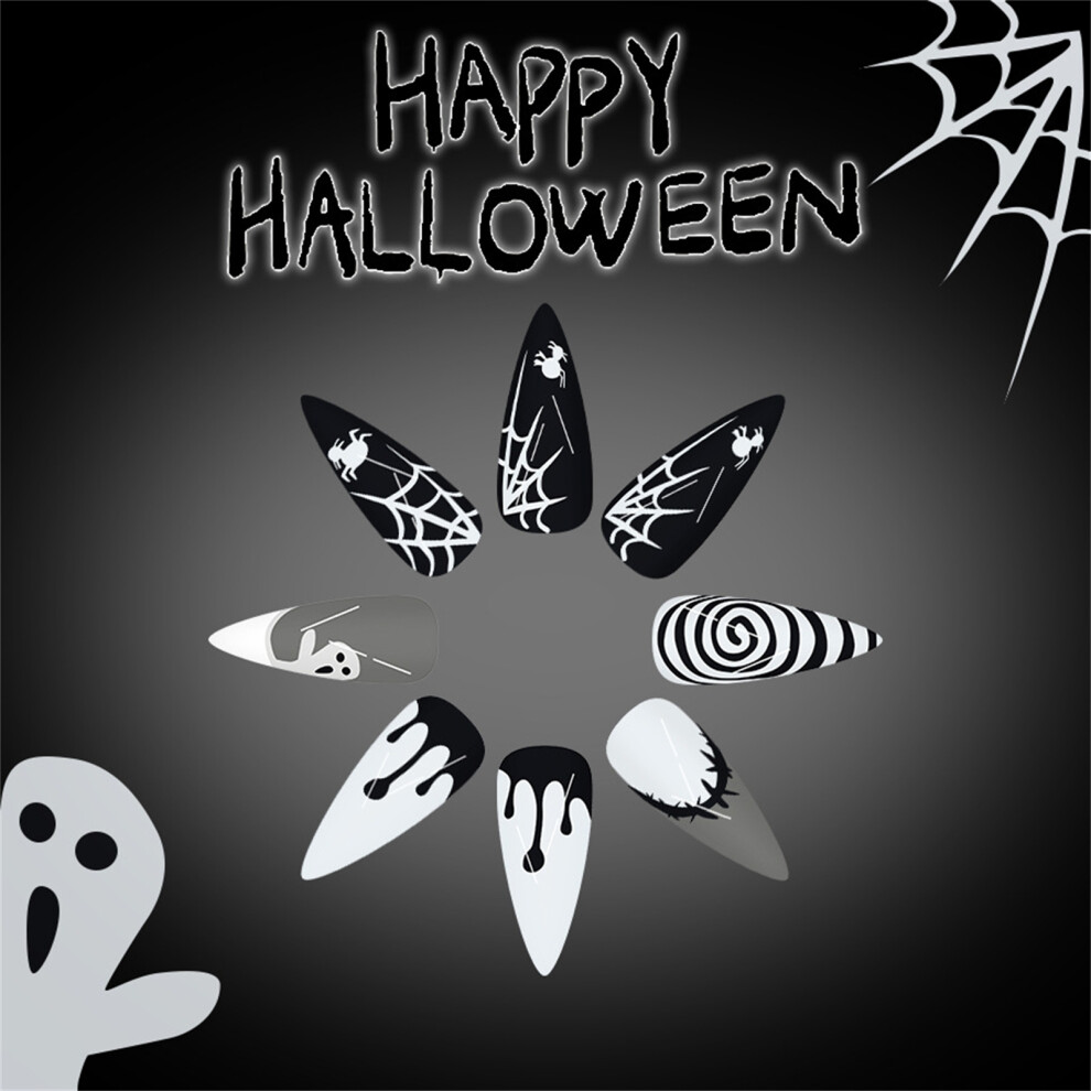Dachuang Beauty 24Pcs Halloween Fake Nails, Chip-Proof & Smudge-Proof