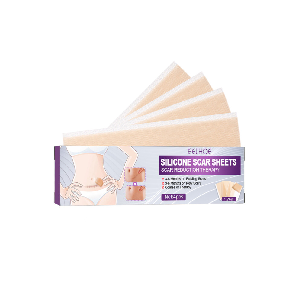Hue-Grain (4*15Cmx4pcs) 4Pcs Silicone Scar Stickers For C-Section & Burn Scars