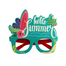 Sommer-Hawaii-Brille, Tropisches Thema, Partydekoration, Kokosnussbaum-Fotobrillengestell, F