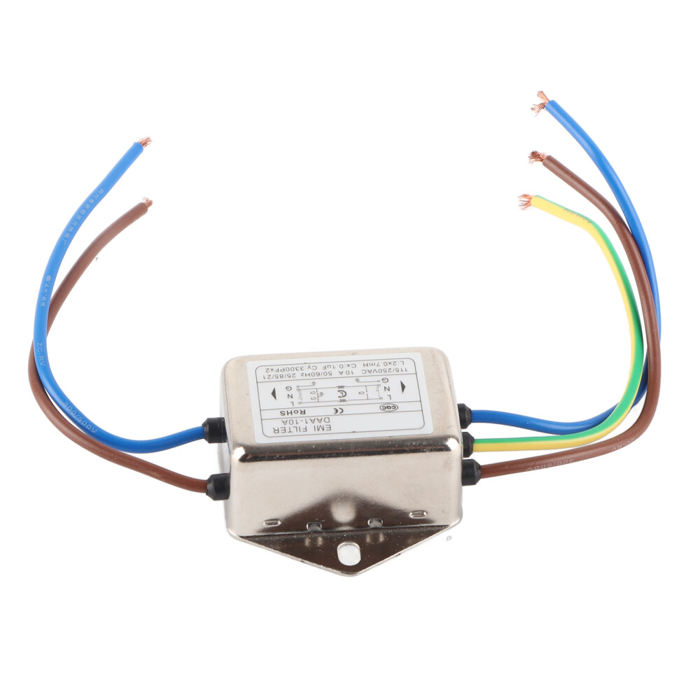 Universal Single Phase Power Line Emi Filter 10A 115-250V Noise Suppressor 4941388959107