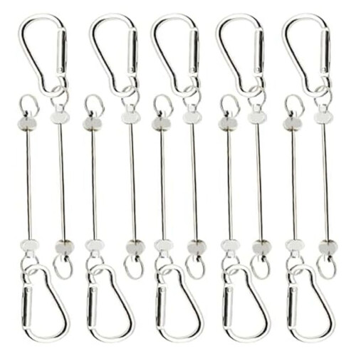 10 St Beadable Keychian Bars Små Karbinhake Clips DIY Beaded Nyckelringar Charm  (Inga Pärlor Ingår) Silver