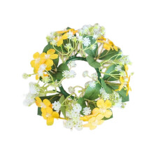 4-Piece Wreath, Small Bohemian Style Wreath, Suitable for Pillars, Weddings, and Home Table Decorations. Yellow