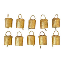 10 Pcs Vintage Hanging Bells Christmas Decorations Bells for Home Decor, Cow Bells Decoration with Rope Style B