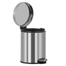 Small Trash Can 1.6 Gallon Stainless Steel Step Pedal Lid with Removable Bucket for Bathroom Kitchen