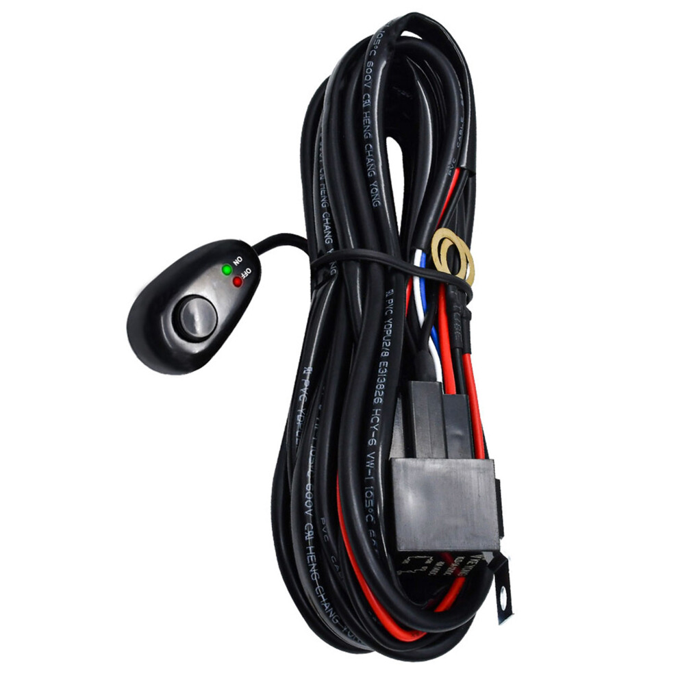 300W Led Bar Wiring Harness Kit, 16 Awg, 12V, 40A Relay Light 7691388959528