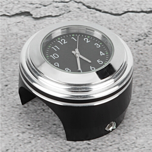 Motorcycle Handlebar Quartz Clock Waterproof Mount White Face Black Dial 2