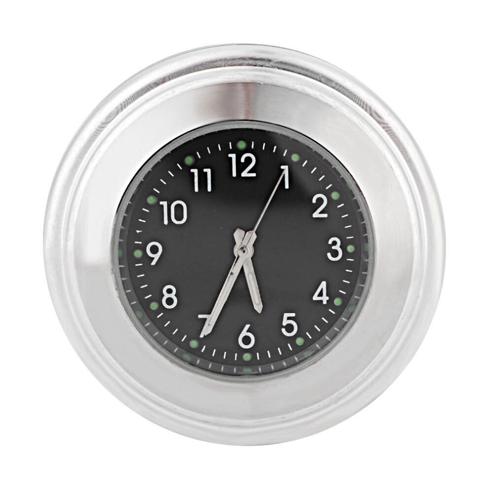 Motorcycle Handlebar Waterproof Quartz Clock Watch Easy Fit & Clear Dial Black 8441393260343