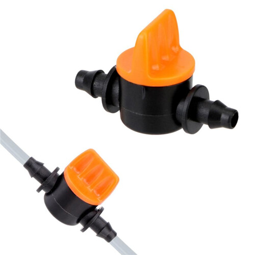 100Pcs 1/4Inch Pipe  Valve 4/7mm Hose Controller Barbed Adapter Agriculture Drip Irrigation Watering System Fitting 2