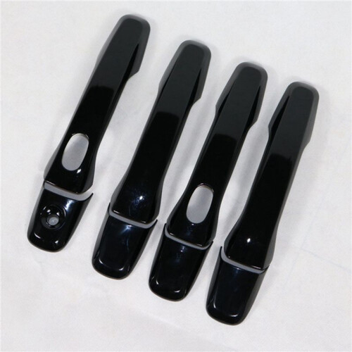 16PCS ABS Glossy Black Outer Side Door Handle Cover Trim with  Hole for  Explorer 2011-2018 2