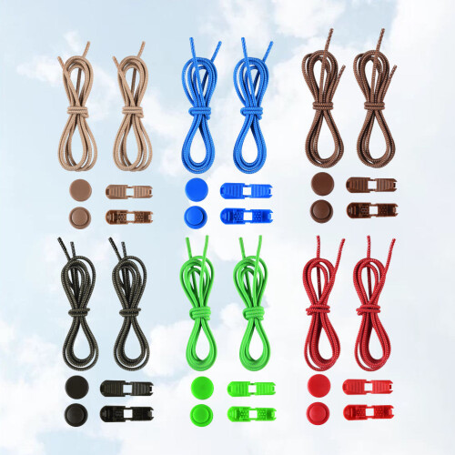 12Pcs Fast Fasten Elastic Shoe Laces with Lock Device Multicolor Use 1