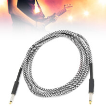 Câble de guitare blindé fiche plaquée nickel blanche