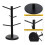 Bamboo Coffee Cup Holder with 6 Hooks, Thickened Base Black Mug Tree, Counter Storage Rack 5