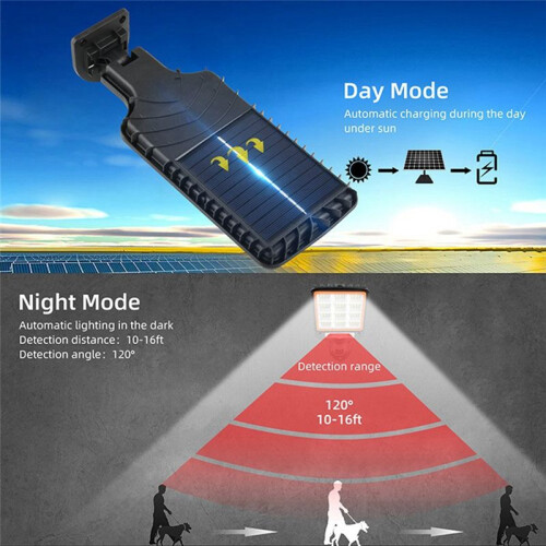 C-Solar Outdoor Lights-Motion Sensor Solar Powered Lights3 Modes-with Remote Control-Wall Security Lights