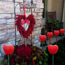 Set of 6 Solar Heart Stake Lights for Valentines Day Decor, Outdoor Waterproof Heart Shaped Light for Garden Pathway