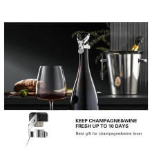 Champagne- och Vinflaskproppar i Rostfritt StåL, LäCkagesäKer HåLl FräSch ÅTeranväNdbar Sparare, Kork LäMplig 8-Pack Silver