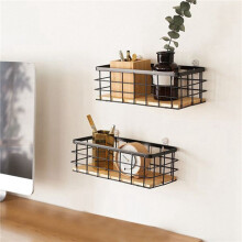 6Pack Metallförvaringskorg med Träbas, Dekorativa Korgar för Hemförvaring, Trådkorg för Att Organisera Små Porslin