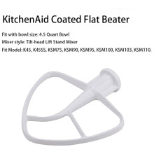 3X Crochet de Pâte K45DH K45B Batteur Plat Enduit K45WW Fouet En Fil Adapté pour Batteur Sur Socle avec Bol 4.5Qt 5 Qt pour Aide à la Cuisine