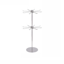 Rotating Display Stand with 360 Dual Layer Metal Rack for Bags Jewelry Scarves Countertop