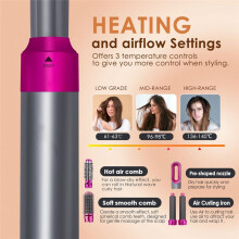 5-In-1 Hair Dryer Electric Hair Brush Compatible with Airwrap Automatic Hair Curler Straightener Hot Air Comb Home Use US Plug