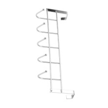 4X 5 Hooks over Door Home Bathroom Kitchen Coat Towel Loop Hanger Rack Holder Shelf,Silver